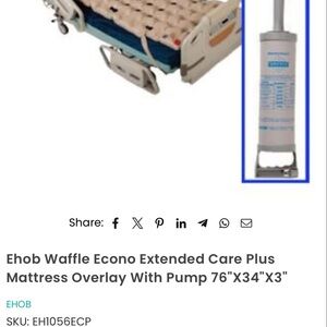 Ehob Waffle Econo Extended Care Plus Mattress Overlay with Pump